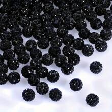 10/20/30/50/100 pièces Perle de strass plat en verre blanc de 10 mm, boule à facettes Disco, convient pour la fabrication de bijoux, bracelets DIY, colliers, boucles d'oreilles et travaux d'artisanat