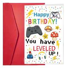 1 pezzo Divertente carta di compleanno a tema videogiochi per vacanze: auguri sinceri di buon compleanno al tuo gamer - un regalo di compleanno meraviglioso e unico adatto per famiglia e amici, forniture scolastiche, ritorno a scuola