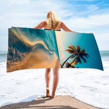 1 Piece Super Soft Microfiber Beach Towel, Quick Dry Absorbent Lightweight Towel For Beach, Bathroom, Swimming