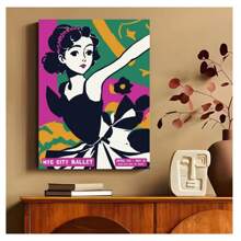 1pc Frameless Chicago Ballet Dancer Vintage Painting Printing Wall Arts Abstract Ballet Posters Suitable For Living Room, Bedroom, Dormitory, Study, Coffee Shop, Dance Studio Wall Decoration, Home Decoration ,Wall Art With Frame