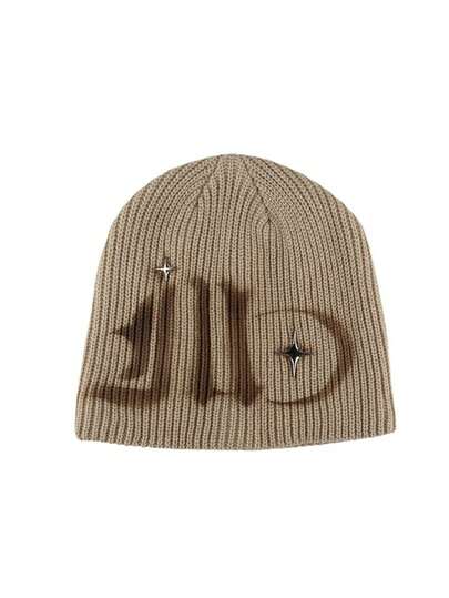 1 件涂鸦街头风格针织帽，温暖时尚休闲百搭男士帽子