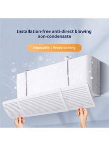 1pc Air Conditioner Windshield Board, Retractable Air Deflector. Universal For Wall-Mounted AC Units, Hook Design For Easy Installation, Prevent Direct Airflow, Highly Efficient Wind Shielding, Simple And Easy To Use, Made Of Durable ABS Material. Suitable For Home, Bedroom, Dormitory And Office. - White - View 10