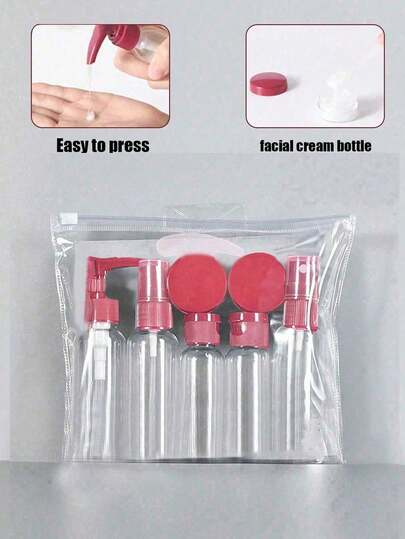 PP材质旅行瓶套装，可重复填充，便携，防漏，旅行瓶套装，适用于洗漱用品，空液体容器，面霜罐，洗发水，护发素，液体，乳液，香皂、沐浴露等旅行配件，