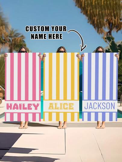 1 Peça Toalha de Praia Personalizada, Toalha de Banho Personalizada, Toalha de Piscina para Adultos, Toalha de Banho Infantil, Presente de Férias, Férias, Surfe, Toalha de Praia, Presente Comemorativo de Casal de Casamento, Presente de Dia dos Namorados/Aniversário, Nome de Amigo/Casal/Família/Animal de Estimação, Aniversário, Para Aniversários, Para o Dia das Mães, Para Aniversários, Para o Dia dos Namorados, Para a Formatura, Para o Dia dos Pais, Para Casamentos, Para Inauguração da Casa Nova, Sofá, Cama, Carro, Sala de Chá, Quarto, Banheiro, Sala de Estar, Sala de Jantar