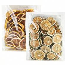 Un conjunto de 100 rebanadas de limón seco natural, rebanadas de lima, rebanadas de limón verde y rebanadas de limón amarillo, limón perfumado, cidra, rebanadas de naranja seca, decoración aromática fresca para velas perfumadas, elaboración de jabones, elaboración de velas, manualidades DIY, regalos, accesorios para velas de Navidad, decoración natural seca hecha a mano