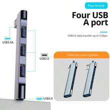 Elbow HUB USB/Type C HUB USB3.0 Docking Station 4 Ports USB HUB Type C HUB Adapter