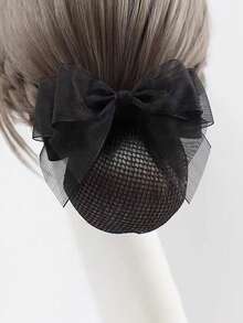 1 Pc Hotel Stewardess/Nurse/Service Uniform Bowknot Headpiece Hair Clip For Work Commute, Korean Style Claw Clips Hair Claws Hair Barrettes, School Stuff, Elegant, College, Bows, Cute, Classy, Winter Outfit Women, Hair Accessories For Women, Hairpin,Summer,Holiday,Travel,Festival,Party - Mesh - View 18
