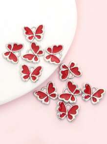 10pcs Cute Vibrant Candy Color Butterfly Charms - Perfect For Girls Jewelry Making, Fashion Necklace, Bracelet, Earrings, Keychain, Phone Chain & & Other Hanging Decorations DIY Multicolor Butterfly-Shaped Accessories - Ideal For Spring Summer Dressing Accessory