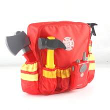 Children Play House Role Play Firefighter Backpack Engineer Tool Bag Parent-Child Interactive Fabric Backpack Outdoor Science Experiment Backpack Adventure Props Police Toy Walkie-Talkie Pistol Educational Toy,Fire Fighter Costume For Kids,Construction Worker Costume,Kids Toy