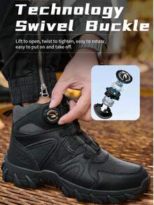 男士安全工作靴，大码高帮户外工业鞋，合成革鞋面搭配EVA鞋底，适用于建筑、采矿、徒步、狩猎等多种场合，春、秋、冬四季皆宜。