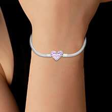 Brazalete retro luminoso de plata esterlina con forma de corazón, hecho a mano, kit de cuentas DIY, cuentas básicas de cadena, accesorios DIY de Halloween, cuentas de posicionamiento