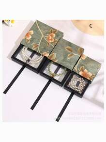 1Set Of 2 Floral Design Jewelry Boxes With Pull-Out Suspension Trays - Antioxidant PE Lined Storage For Earrings, Necklaces, Rings - 3D Laser Cut-Out Patterns, Premium Travel Gift Set For Home, Photography Props For Women Storage Organizer Travel Essentials Gift Back To School