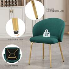 mehrteiliges Set  Eleganter Esszimmerstuhl Mit Samtbezug, Bequeme Esszimmerstühle Mit Armlehne Und Goldenen Metallbeinen, Stilvolle Wohnzimmer Stühle Für Modernes Esszimmer Und Küche, Grau