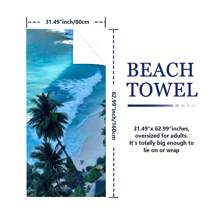 1pc Super Soft Microfiber Beach Towel, Quick Dry Absorbent Lightweight Beach Bath Swimming Towel