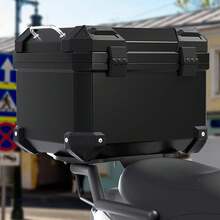 Universal Motorcycle Top Case, Waterproof And Dust-Proof Motorbike Trunk Tail Box With Stainless Steel Anti-Theft Lock For Storing Helmet Luggage - 黑色 - 查看 2