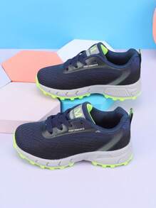 Zapatillas de deporte rosas con cordones, ligeras y transpirables de malla, antideslizantes, para niños y niñas. Calzado deportivo casual para estudiantes de primaria, gimnasio, fitness, entrenamiento cruzado y trotar