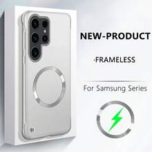 Funda de teléfono compatible con Samsung Galaxy S25 Ultra, S25 Plus, S25, S24 Ultra, de alta gama, ultrafina, con marco medio, parte posterior mate microporosa, antihuellas, con patrón de lentejuelas CD, funda magnética para teléfono móvil compatible con iPhone 17 Pro Max, 17 Air, 16, 15, 14, 13, 12, 11 Pro Max Plus - Plata clara - Ver 4