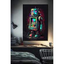 1pc /3pcsWall Arts Posters Optional Frame 80s Retro Funny Monkey Player Gamepad Picture For Gaming Room Living Canvas Painting Print Wall Art Home Decor Aesthetics Poster ,Wall Art With Frame