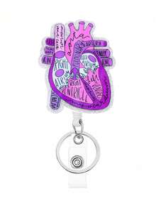 1pc Retractable Nurse ID Badge Holder, Can Be Used As Keychain, Key Chain, ID Card Holder, With Keyring, Cute Heart-Shaped Acrylic ID Badge Holder, Great Gift For Women, Nurses, Doctors, Employees. Valentine's Day Car Accessories Hanging Ornament, Gothic Y2K Style Bag Hanging Strap With ID Holder, Christmas Car Accessories Hanging Ornament, Creative Gift For Teachers, Friends, Sisters - Multicolor - View 16