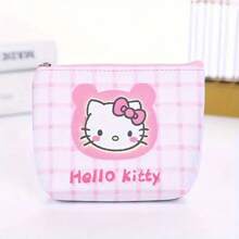 Cartera estilo lindo de Sanrio - Monedero adorable de dibujos animados con múltiples compartimientos, organizador compacto de 4.3"X3.1" para cosméticos, tarjetas y artículos pequeños, bolsa con tema de personajes | Accesorio de bolso ligero