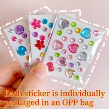 3/5/10pcs Storage Box Set + 50pcs Rabbit/Cat/Candy Mini Non-Adhesive Stickers, Acrylic Gem Decorative Diamond Stickers, DIY Multi-Color Mini Gem, Princess Reward, Creative Crafts - Multicolor - View 12
