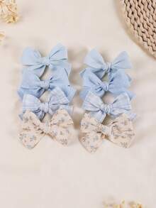 8pcs Bow Hairclips Set, Full Head Coverage, Skin-Friendly, Suitable For Daily Wear, Party, Travel - Multicolor - View 10