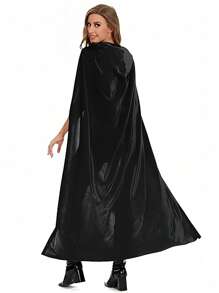 中性连帽斗篷服装，派对角色扮演斗篷，110 厘米、140 厘米、160 厘米，女式 Crow 成人化妆舞会配饰，连帽斗篷，黑色斗篷长袍，中性派对服装（黑色，单层）