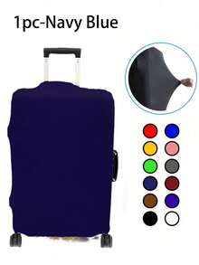 Stretch Luggage Protection Dust Cover, Travel Luggage Cover,Trolley Case Protective Cover, Solid Color Elastic Suitcase Cover, Travel Accessories,Waterproof Anti-Scratch, Fit 20-30 Inch Suitcase, Not Included Suitcase Travel Essentials School Back To School School Supplies Holiday Camping Holiday Essentials Vacation Accessories Summer Bag For School School Accessories School Stuff - Navy Blue - View 1
