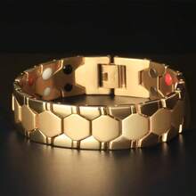 Men's Fashionable And Powerful Bracelet, Enhancing One's Appearance. Black, Silver, Gold. - 黑色 - 查看 4