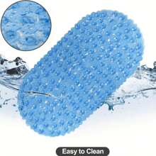 1 pieza Alfombra de baño con piedras antideslizante con ventosas, agujeros de drenaje para duchas, bañeras, lavable a máquina, alfombra de baño antideslizante de PVC, libre de BPA y látex, 27 x 14 pulgadas, decoración de habitación, accesorios de baño, vuelta al cole, decoración de baño y cocina