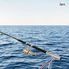 2Pcs Fishing Rod Holder 360° Rail Mmount Fishing Rod Holder, 304 Stainless Steel Fishing Rod Holder With Allen Key - Silver - View 1