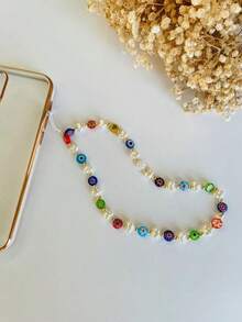 1 Ốp điện thoại hình mắt quỷ giả ngọc trai nhiều màu sắc có dây đeo, thích hợp để đeo hàng ngày, móc chìa khóa, mặt dây chuyền túi xách - Nhiều màu - Xem 6