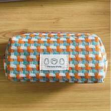 Japanese-Style Woven Pencil Case Bag Makeup Bag Storage Bag-Minimalist Large Capacity Stationery Organizer, Back To School