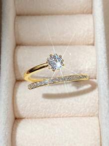 1 Pc Children Cubic Zirconia Glamorous Rings For Daily Decoration For Party Jewelry Birthday Gift