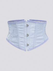 加大码女式花卉印花束腰带，优雅成熟魅力 - 梭织面料，前扣后系带设计 - 彩色 - 查看 57