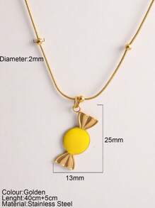 1 pieza Collar con colgante de caramelo de color dopamina, adecuado para uso diario por niñas en verano, vacaciones y fiestas en la playa