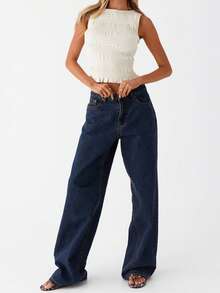 Womens Shirred Tank Tops Sleeveless Round Neck Solid Color Frill Smocked Tops Summer Shirts - White - View 2