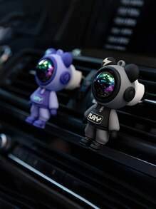 Astronaut Lightning Bear Designed Car Air Freshener, Car Vent Air Freshener Diffuser Clip, Car Vent Decorative Clip, Car Interior Decor Accessories