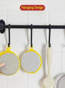 10pcs Multicolor Ultra-Fine Fiber Kitchen Sponges, Reusable Double-Sided Stainless Steel Scrubbing Pads, Soft Cleaning Brushes For Pots And Pans, Random Styles And Colors