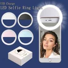LEDSelfie Ring Light, Mobile Phone Light, Portable Light, Clip-On Light, Fill Light, Rechargeable Type - 3 Modes. Suitable For IPhone, Android, Makeup, Douyin, Live Streaming, Laptop, Tablet, Video Conference Lighting, Photography