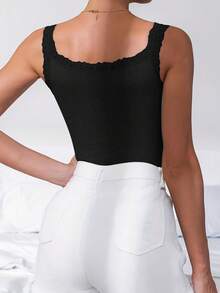 5 chiếc áo ba lỗ không tay viền ren màu trơn cho nữ cổ tròn, siêu mỏng - Nhiều màu - Xem 5