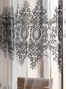 قطعة واحدة من الستائر الشفافة ذات التطريز الفرنسي الفاخر والنمط الأوروبي المرصع باللؤلؤ، للاستخدام في غرفة النوم والصالون والشرفة