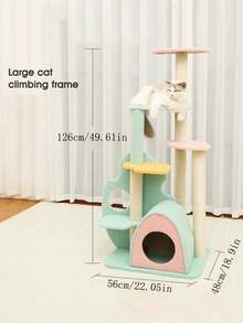 1pc Large Cat Scratching Post With Sisal Rope, Cat Climbing Tree, Cat Furniture