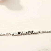 Personalized Jewelry Gift For Her - Gold Cuban Link Name Bracelet - Multicolor - View 12