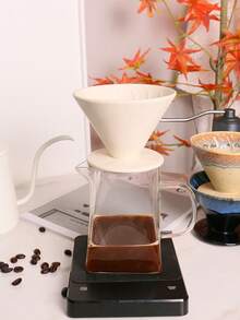 1 件大号可重复使用陶瓷手冲咖啡过滤器、无纸滴滤咖啡漏斗、陶瓷咖啡分享壶滴滤器 Back To School