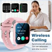 1.83 Inch HD Screen Smartwatch With Touch Control, Customizable Watch Face Wallpaper, Wireless Calling, Call Reminder/Rejection, Multiple Sports Modes, Monitors Exercise Data During Fitness/Exercise, Silicone Strap, USB Charging, Unisex Sports Watch