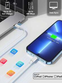 Juego de cargador de 20W con enchufe europeo, cargador de pared multifuncional protector PD de 20W, juego de cargador y cable de datos rápidos, juego de cargador con cabezal de carga rápida de 20W, cable de datos de carga rápida eficiente compatible con iPhone 14 Pro Max/14 Pro/14 Plus/14/13/12/11/8/7/XR/X/Serie iPad, compatible con adaptador de pared de carga rápida eficiente adecuado para viajes, oficina, dormitorio y hogar