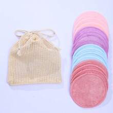 BATENG 4/8/16/20Pcs Round Makeup Remover Pads, Reusable Natural Facial Cleansing Pad For Eyes, Face And Lips, Bamboo Rounds For All Skin Types, Gentle Exfoliating Scrub, Deep Cleansing Makeup Removal Sponge, Neutral Plant Fragrance-Free Skin Care Tools For Men And Women, Face Wash And Bath, Includes Washable Bag For Laundry & Storage, Suitable For Holiday Gifts