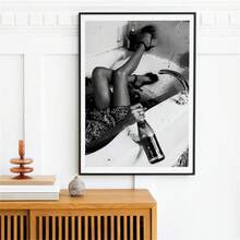 Bộ 1/3/6 tranh nghệ thuật treo tường phong cách cổ điển, tranh đen trắng theo phong cách retro, trang trí tường hiện đại, phù hợp cho văn phòng, phòng tắm, phòng khách, phòng ngủ, trang trí nhà cửa, kiểu không khung, tranh nghệ thuật treo tường có khung. - Đen và trắng - Xem 25