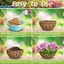 1 pièce de remplacement de doublure ronde en coco, doublures rondes pour paniers suspendus, doublures en fibre de noix de coco, pour paniers suspendus, pots de fleurs et de légumes de jardin, boîtes de fenêtre, clôtures, terrasses